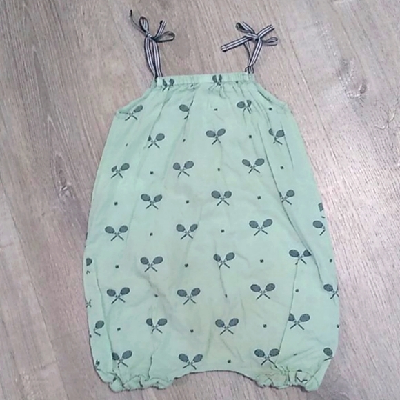 Nice Things Mini mint green tennis print romper 18 summer beach strappy bows - Picture 12 of 12